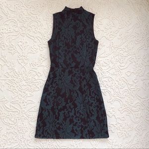 H&M Black Green Mesh Dress